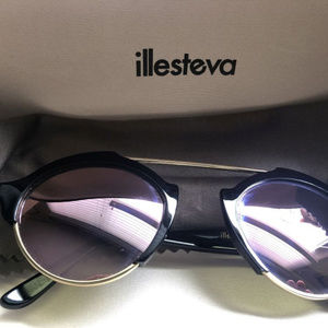 Illesteva Milan 4 Sunglasses Black/Gold/Mirrored